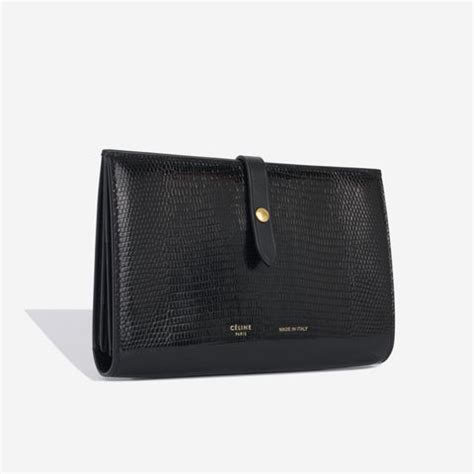 large strap wallet celine|LARGE STRAP WALLET IN LIZARD .